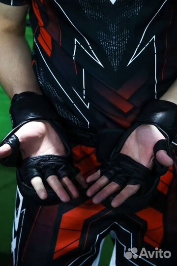 Перчатки крабы MMA Green Hill кожа