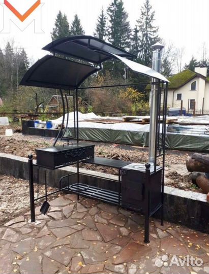 Мангал С крышей И печью