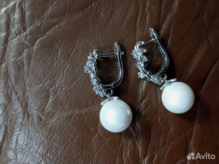 Серебряные серьги с жемчугом
