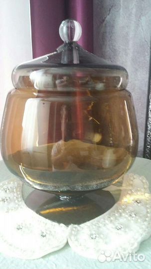 Кофетница цветное стекло -СССР риаритет