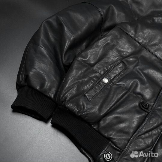 Пуховик avirex leather bomber jacket бомбер