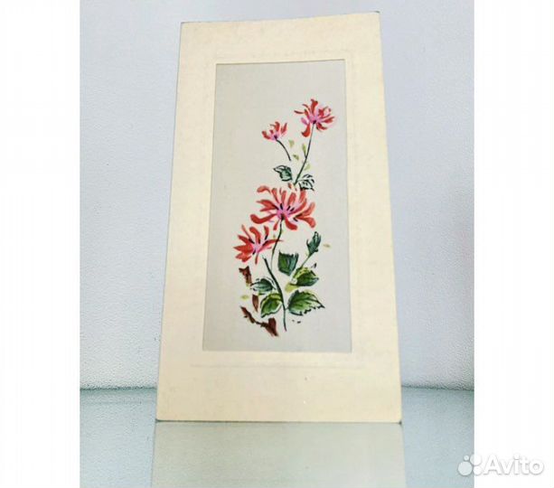 Открытка на шёлке. Вьетнам. Винтаж