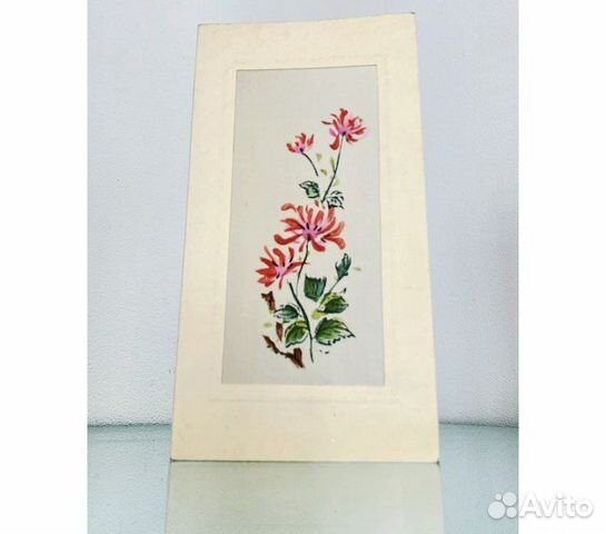 Открытка на шёлке. Вьетнам. Винтаж