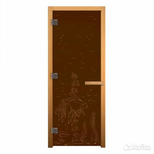 Дверь для Бани стекло Бронза Матовая 