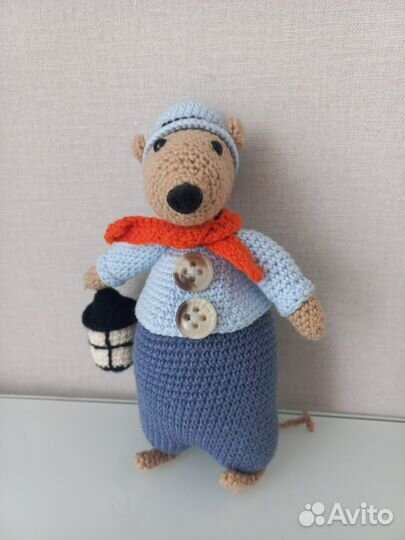 Новая вязаная мягкая игрушка мышка мышонок
