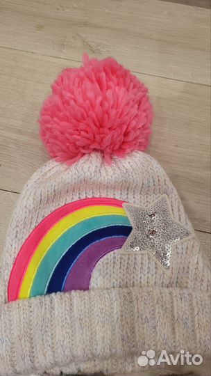 Комплект новый шапка и варежки зима