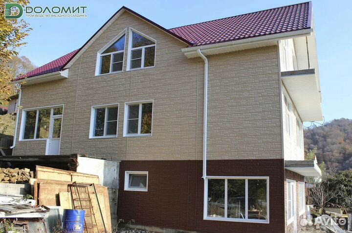 Фасадные панели Доломит стандарт Доломит орех, сло