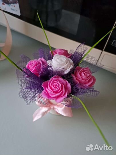 Мыло ручной работы, букеты