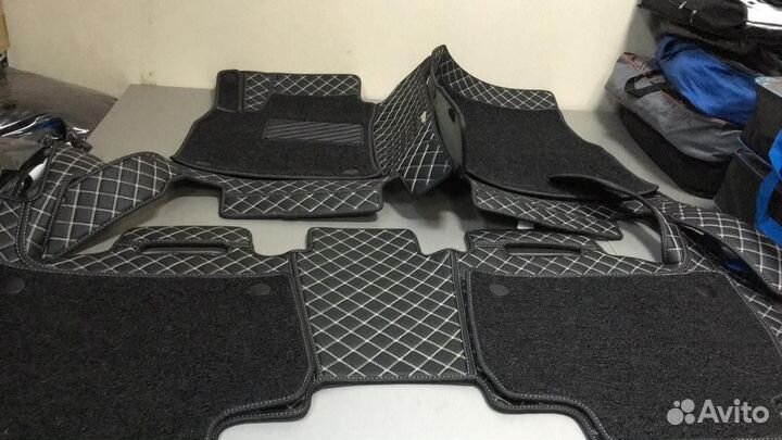 3D Коврики BMW 7 серии Экокожа Салон Багажник