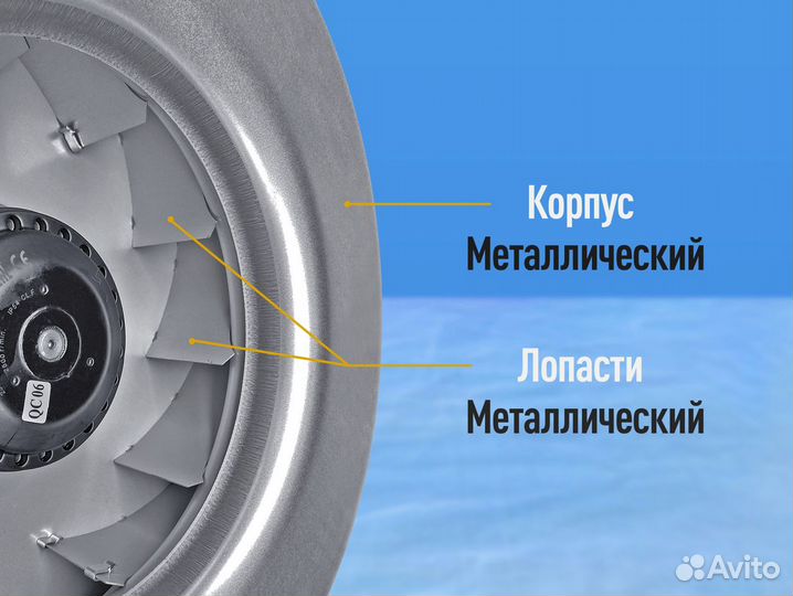 Вентилятор канальный металл 250 мм