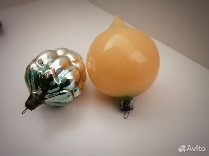 Елочные игрушки СССР (фрукты, овощи)