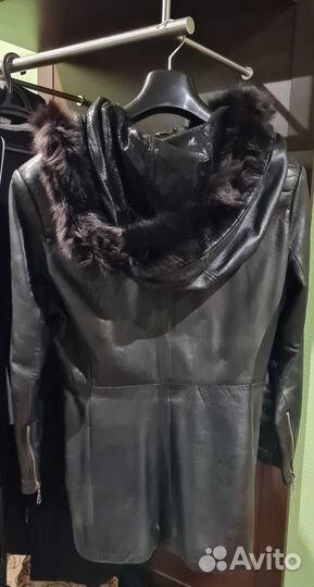 Куртка кожаная женская с мехом Ретро 90ые