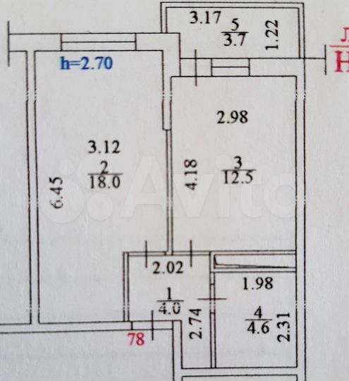 1-к. квартира, 42,8 м², 1/9 эт.