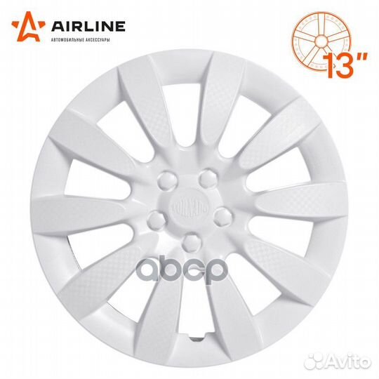 Колпаки колесные 13 Торнадо, белый, карбон, компл