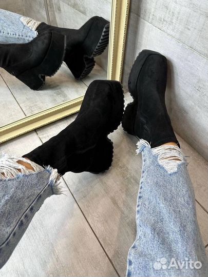Ботильоны из натуральной шерсти евро мех