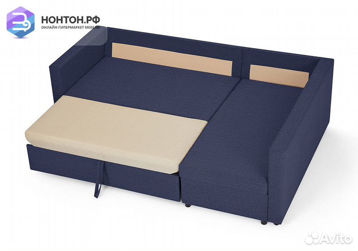 Диван угловой дельфин Мансберг лайт синий