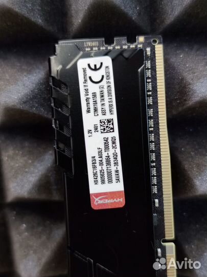 Озу 4Gb DDR4 Kingston HyperX fury Black NEW