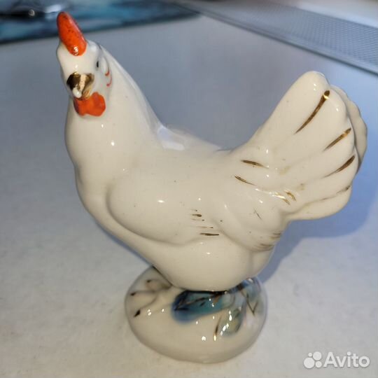 Статуэтка курочка. Гжель 50-е гг