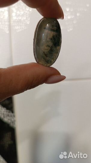 Серебро, кольцо и подвес с принитом