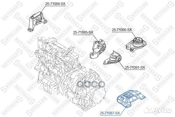 25-71087-SX подушка двс левая Mazda 3 1.3i-2.0