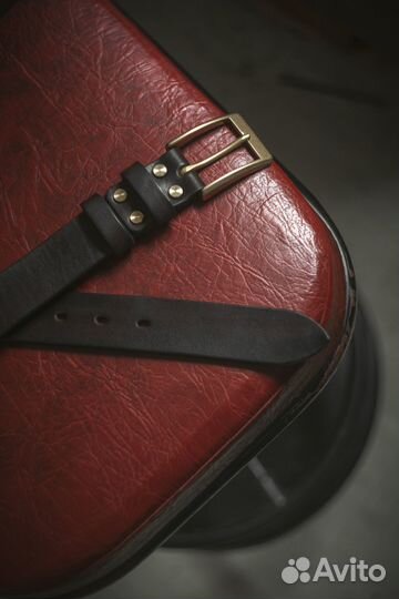 Кожаный ремень Brown Brass 40мм