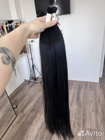 Волосы черные 60 см с наращиванием
