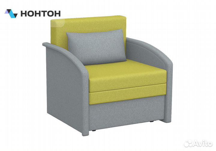 Диван выкатной Малыш 750 жёлтый / серый