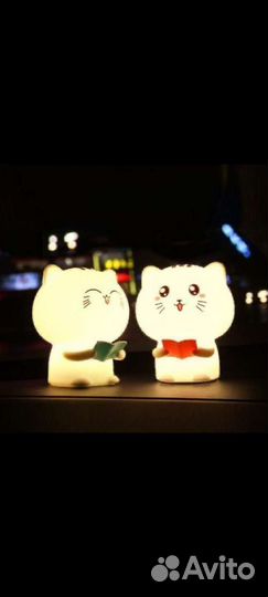 Ночник силиконовый Котик с книжкой