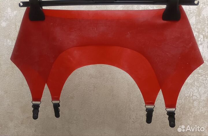 Латексный пояс для чулок(резина) Latex, красный