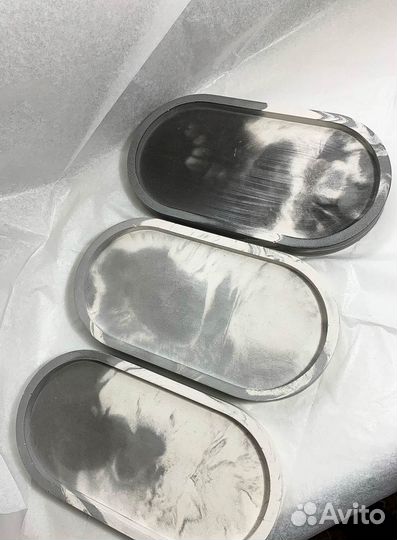 Поднос овальный, из гипса