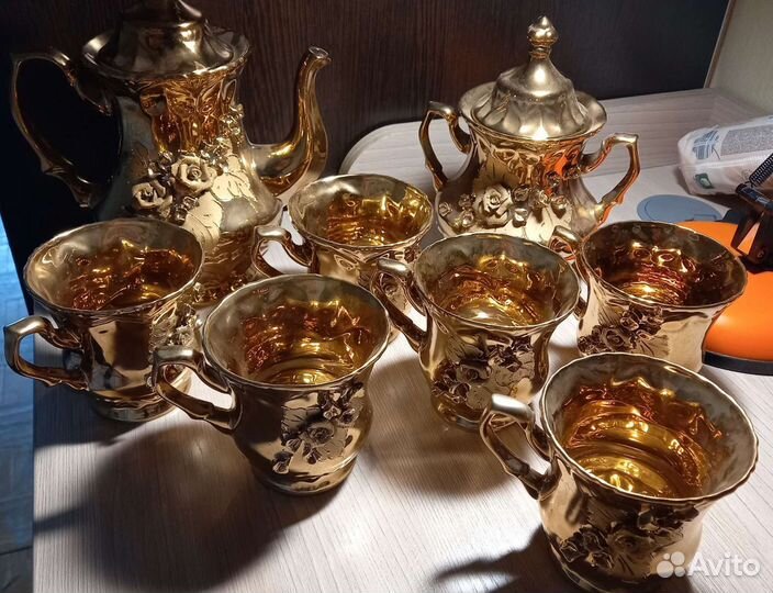 Чайно кофейный сервиз, (Золотая Роза)