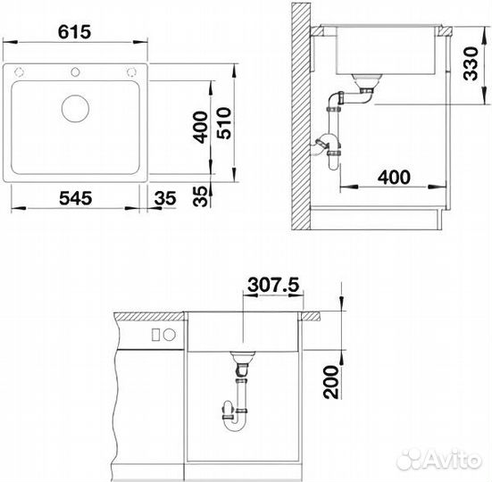 Кухонная мойка Blanco Naya 6 Серый беж