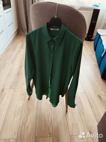 Рубашка 44 Оверсайз зелёная