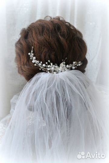 Свадебное украшение для волос. Прическа невесты