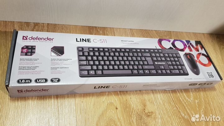 Клавиатура и мышь Defender Line C-511 RU (новые)