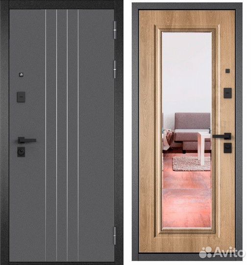 Железная дверь с зеркалом