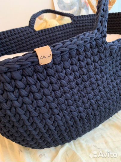 Детская люлька вязаная с матрасом