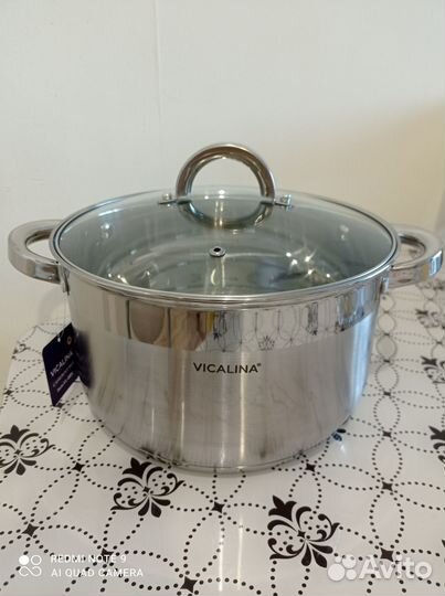 Кастрюля из нержавейки 6л с крышкой