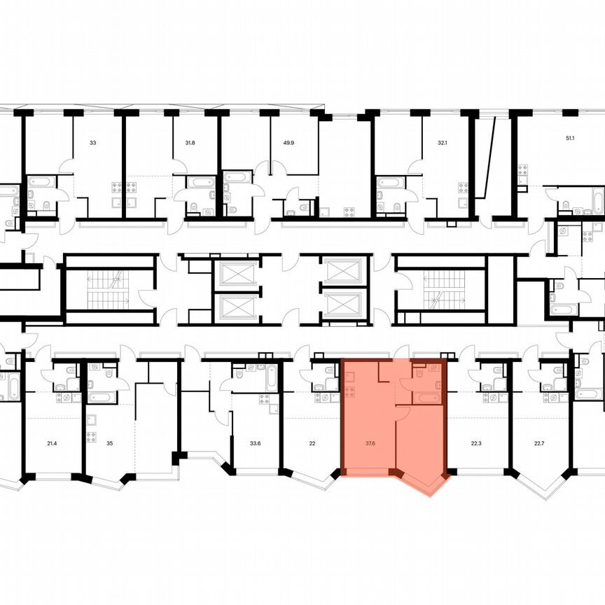 1-к. квартира, 37,6 м², 12/31 эт.