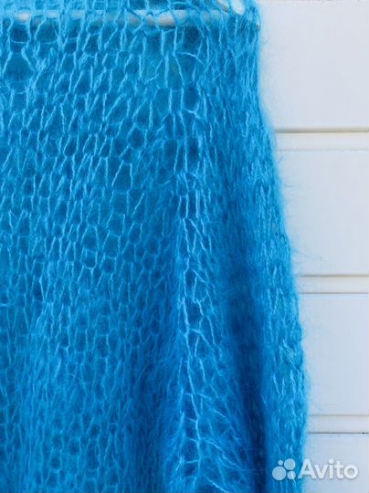 Вязаная паутинка ручной работы из плотного мохера