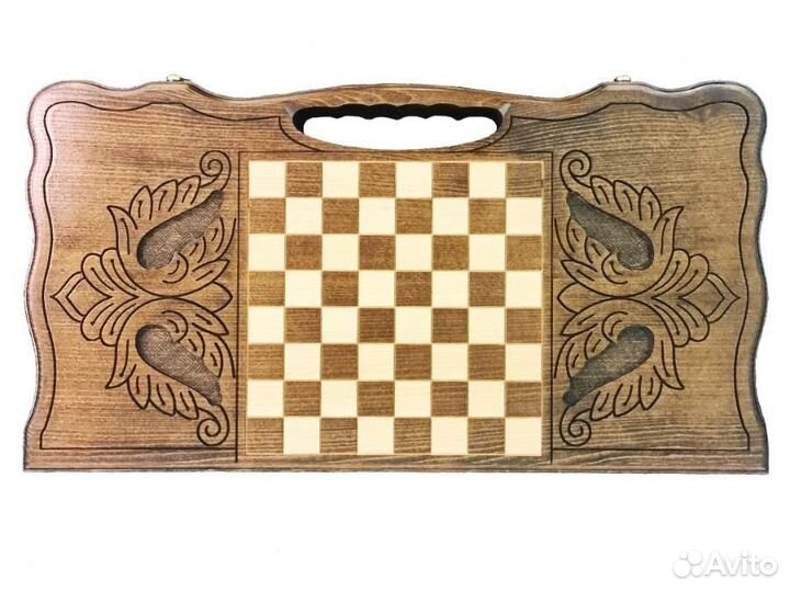 Нарды и шашки резные Заснеженный Арарат 60 х 66 см бук Армения 62744