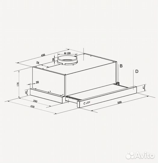 Вытяжка LEX hogan 500 white
