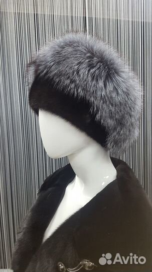 Шапка норковая с чернобуркой шн-61
