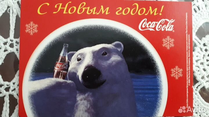 Коллекционные открытки,поднос Coca-Сola Новый год
