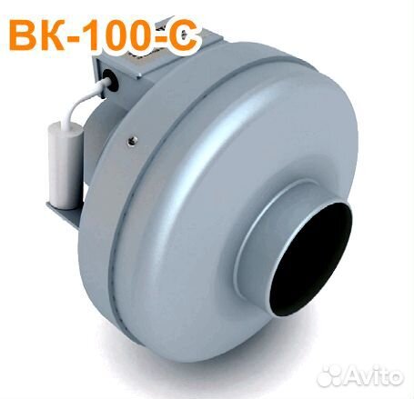 Вентилятор канальный в пластиковом корпусе вкк100