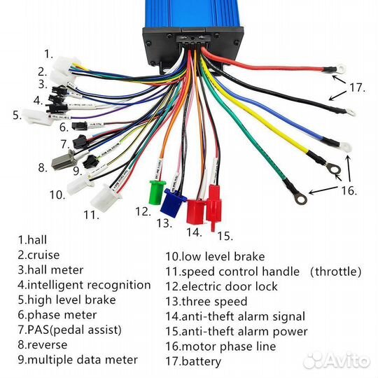 Контроллер 36V-84V /40А /2000W электровелосипеда