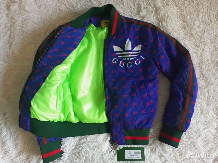 Куртка бомбер женская Gucci Adidas