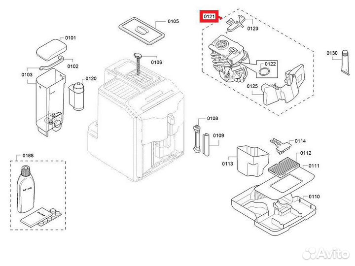 Заварочный блок кофемашины bosch TIS30., TI30