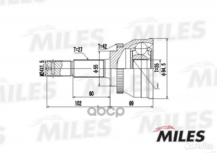 Шрус наружный nissan almera 1.8-2.2D 00- (GSP 8