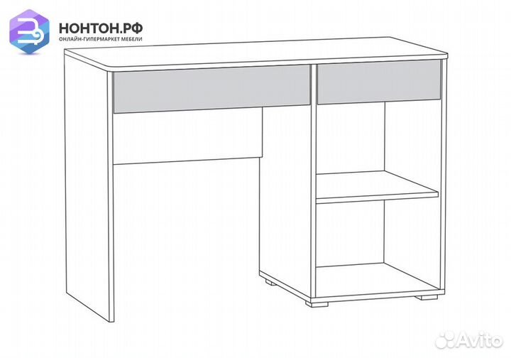 Стол письменный Вуди 12.42 белый премиум / дуб кра
